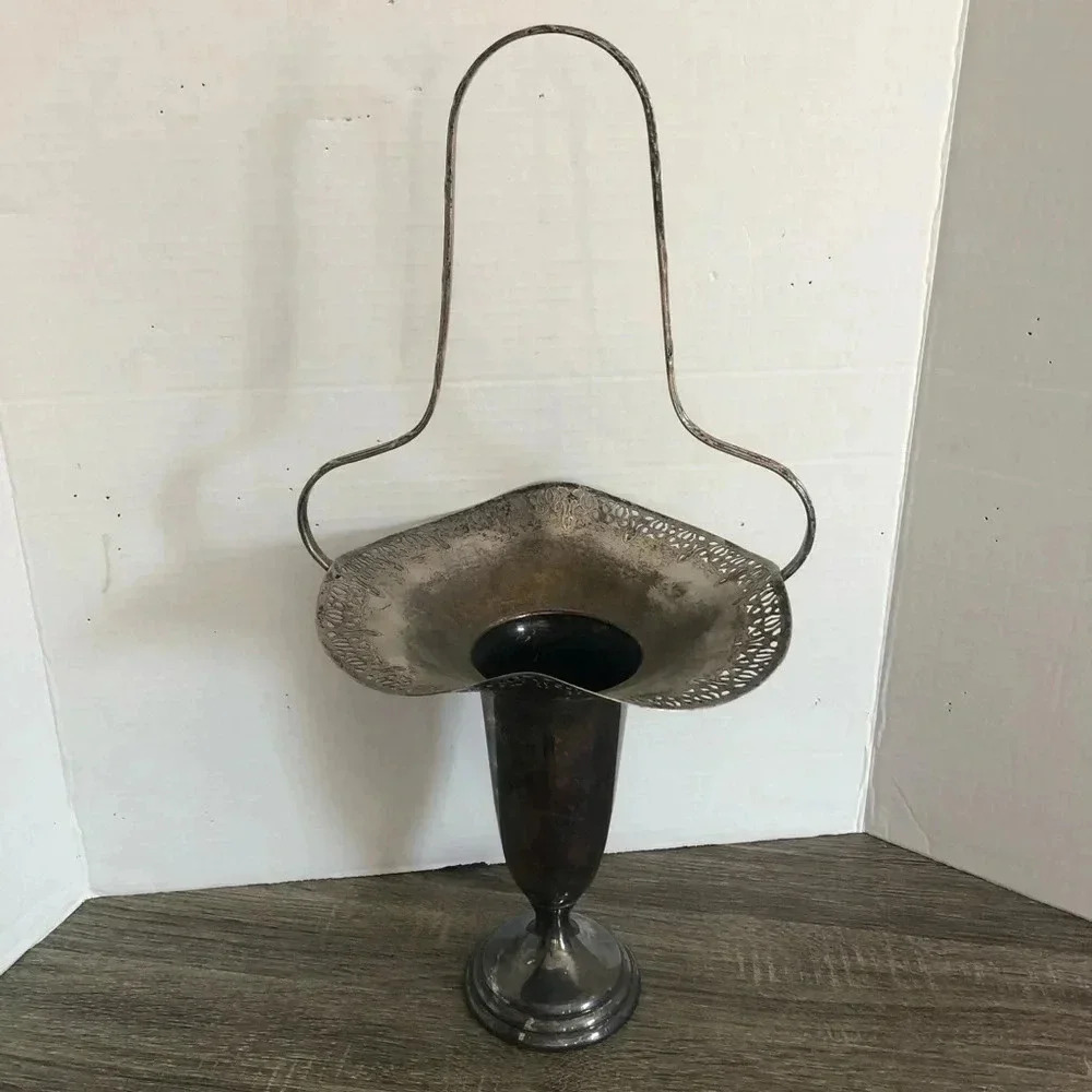 Vtg William Rogers Silver Brides Basket